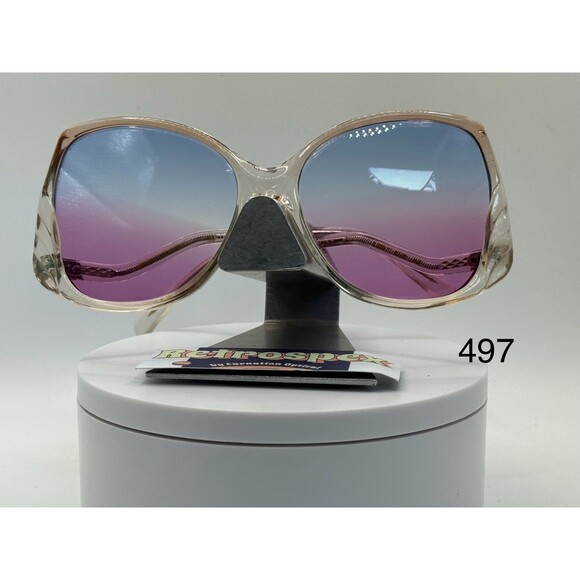 Vintage Oversize Sunglasses Drop Temple Style Sea Flame Lens Retro 80s Glasses - Picture 1 of 10